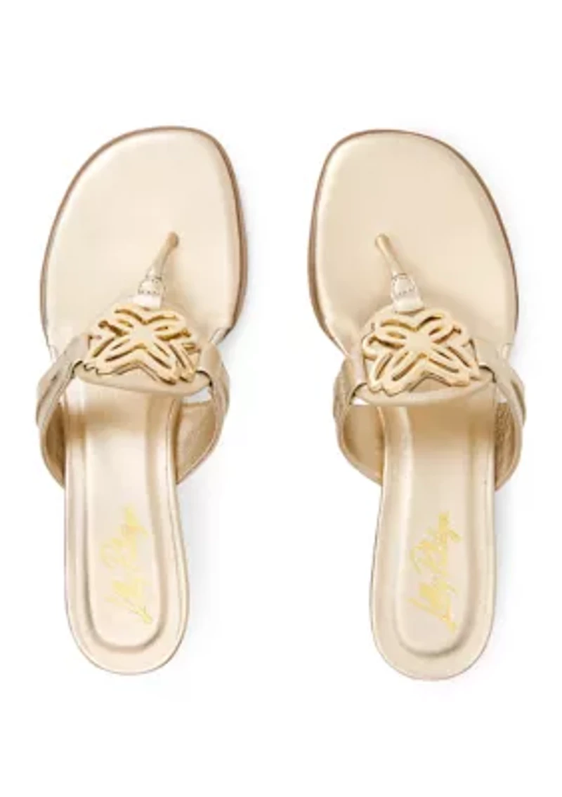 Logo Wedge Flip Flop Thong Sandals