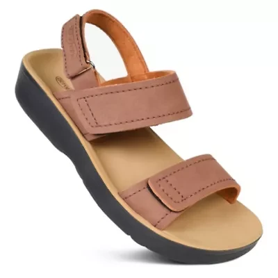 Renee Women's Adjustable Strappy Sandal with Comfortable Arch Support