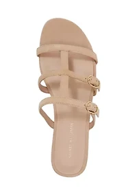 Grecian Buckle Flat Slide Sandals