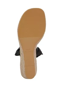 Twisted Espadrille Slide Sandals