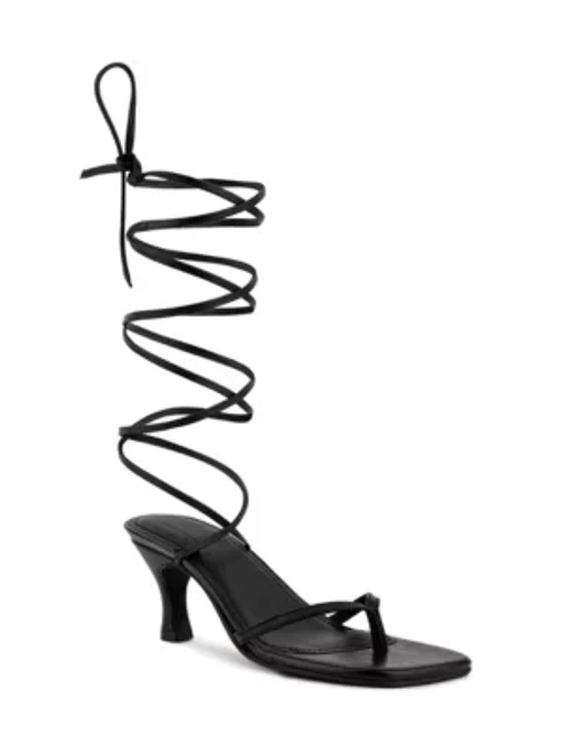 DORITA Kitten Heel Lace Up Sandal