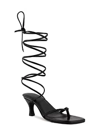 DORITA Kitten Heel Lace Up Sandal