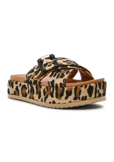 Stasia A Leopard Crossover Sandals