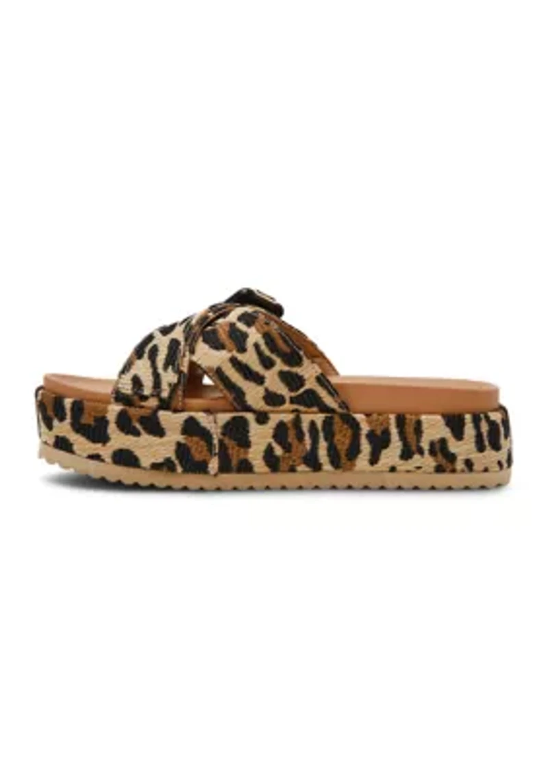Stasia A Leopard Crossover Sandals
