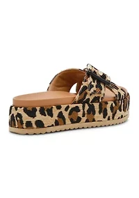 Stasia A Leopard Crossover Sandals