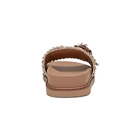 Fontane Round Toe Casual Slip-on Flat Sandals