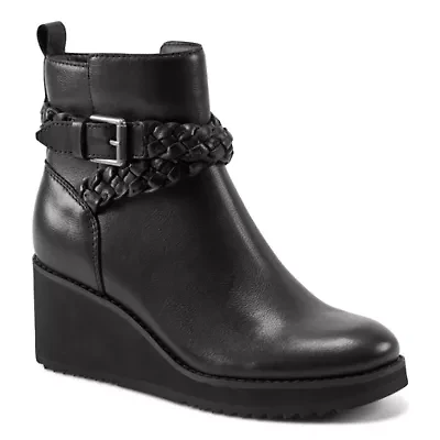 Chace Round Toe Casual Wedge Ankle Booties