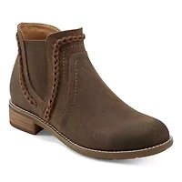 Nika Round Toe Stacked Heel Casual Booties