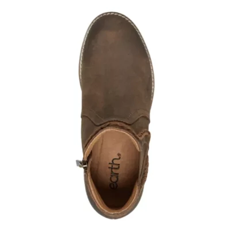 Nika Round Toe Stacked Heel Casual Booties