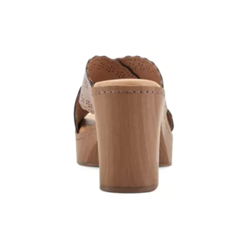 Qamra Block Heel Square Toe Slip-on Dress Sandals