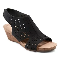 Halin Round Toe Casual Slingback Wedge Sandals