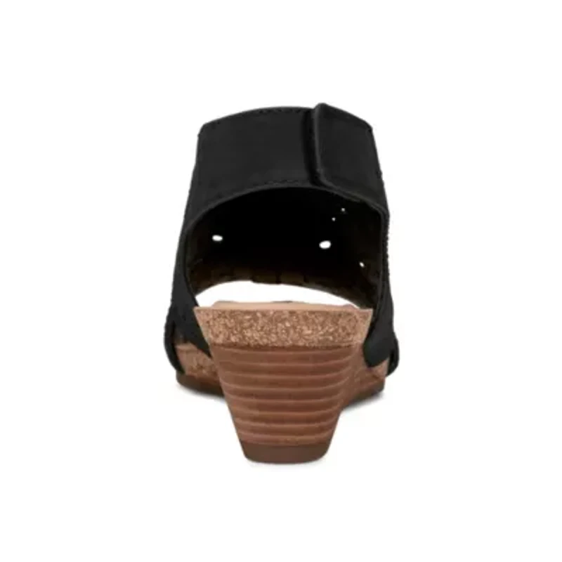 Halin Round Toe Casual Slingback Wedge Sandals