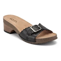 Haisly Round Toe Block Heel Slip-on Sandals