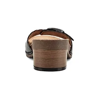 Haisly Round Toe Block Heel Slip-on Sandals