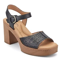 Quinty Block Heel Square Toe Dress Sandals