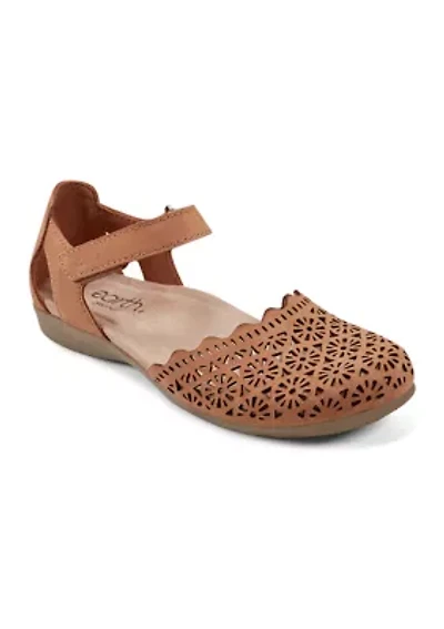 Bronnie Round Toe Adjustable Strap Casual Flats