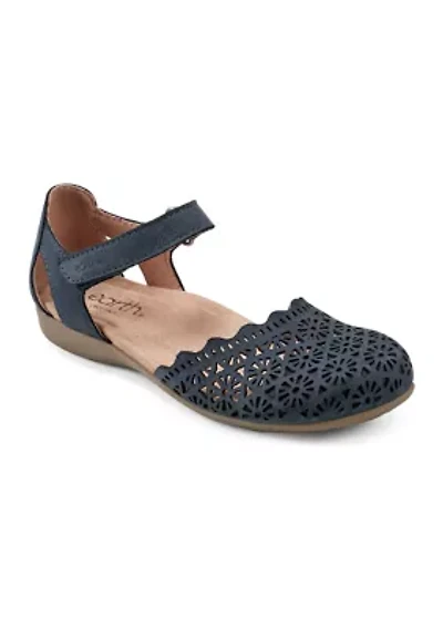 Bronnie Round Toe Adjustable Strap Casual Flats
