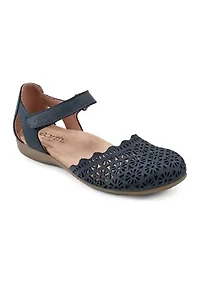 Bronnie Round Toe Adjustable Strap Casual Flats