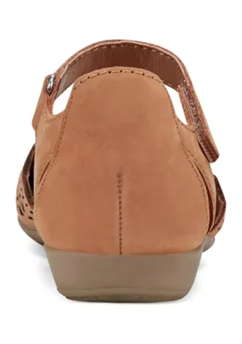 Bronnie Round Toe Adjustable Strap Casual Flats
