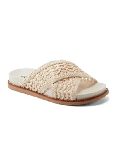 Flurry Round Toe Slip On Flat Casual Sandals