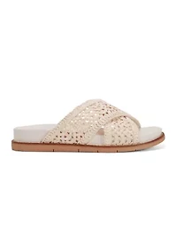Flurry Round Toe Slip On Flat Casual Sandals