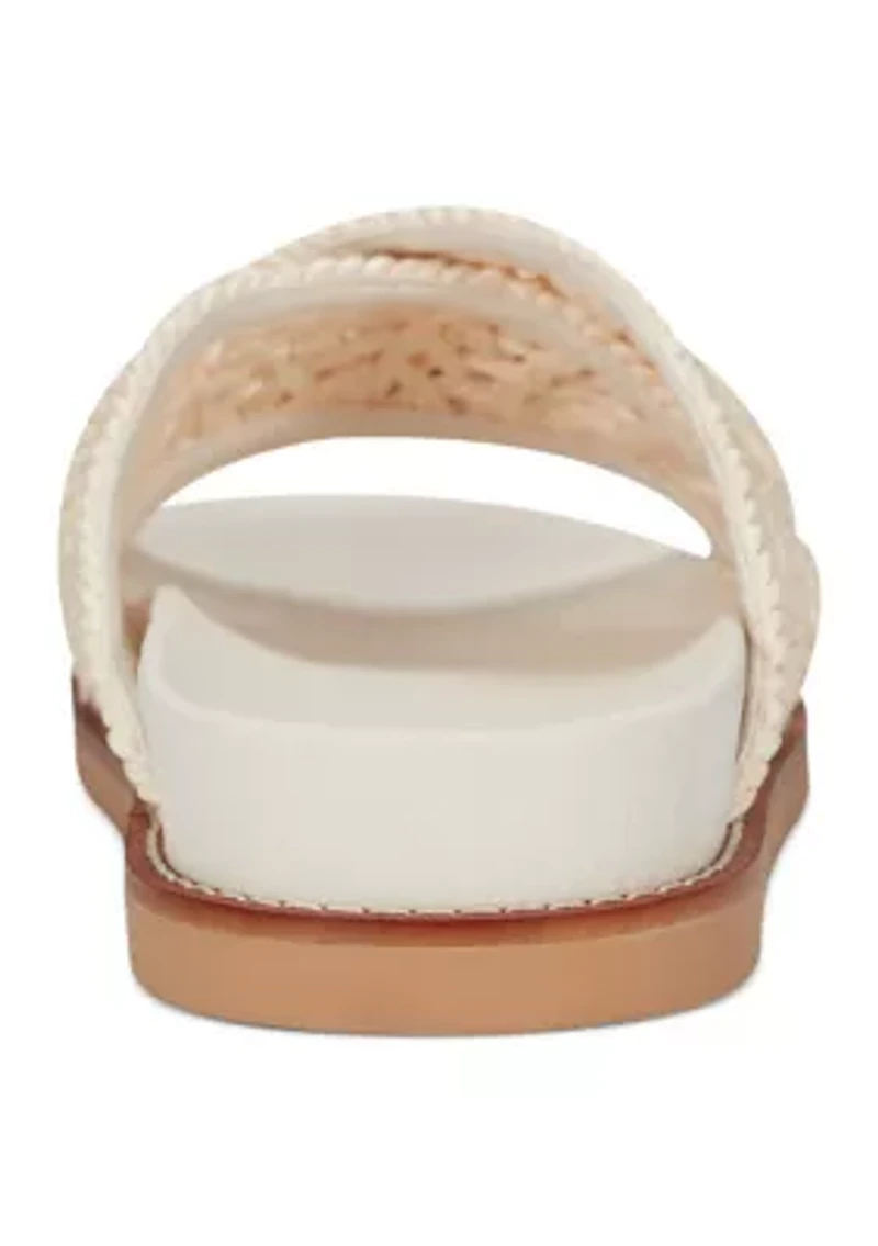 Flurry Round Toe Slip On Flat Casual Sandals