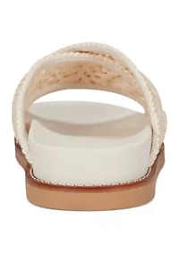 Flurry Round Toe Slip On Flat Casual Sandals