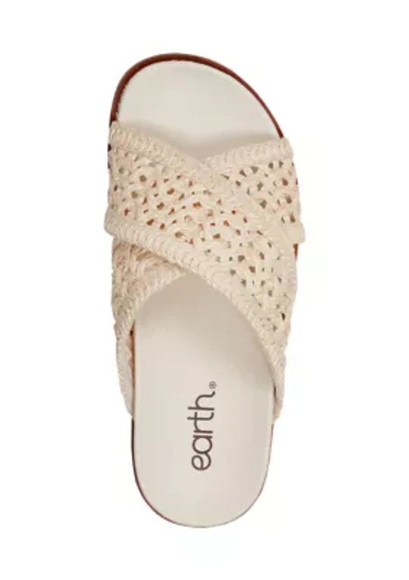 Flurry Round Toe Slip On Flat Casual Sandals
