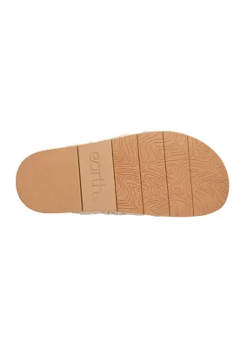 Flurry Round Toe Slip On Flat Casual Sandals