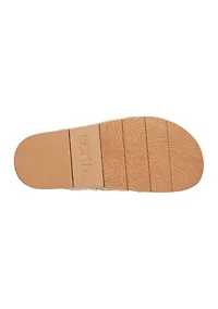 Flurry Round Toe Slip On Flat Casual Sandals
