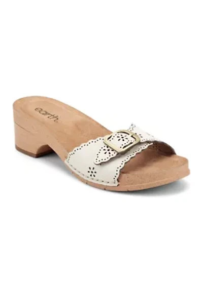Haisly Round Toe Block Heel Slip-on Sandals
