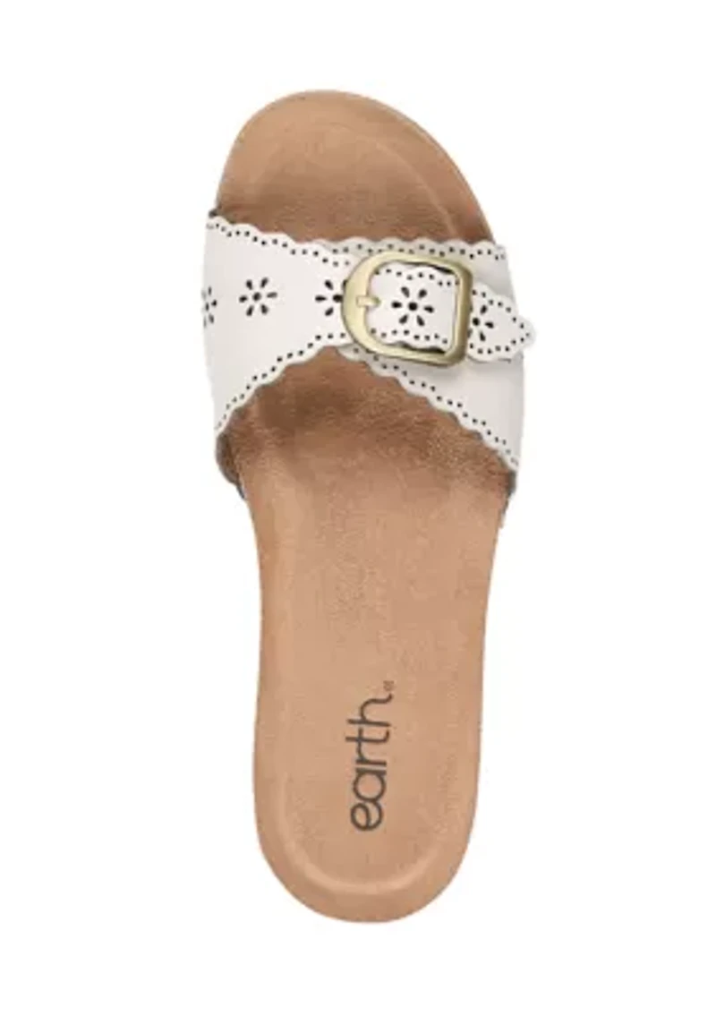 Haisly Round Toe Block Heel Slip-on Sandals