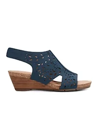 Halin Round Toe Casual Slingback Wedge Sandals