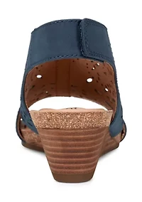 Halin Round Toe Casual Slingback Wedge Sandals