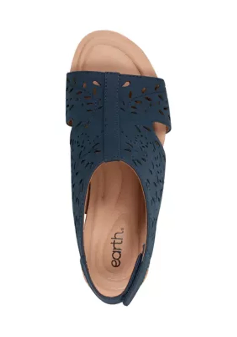 Halin Round Toe Casual Slingback Wedge Sandals