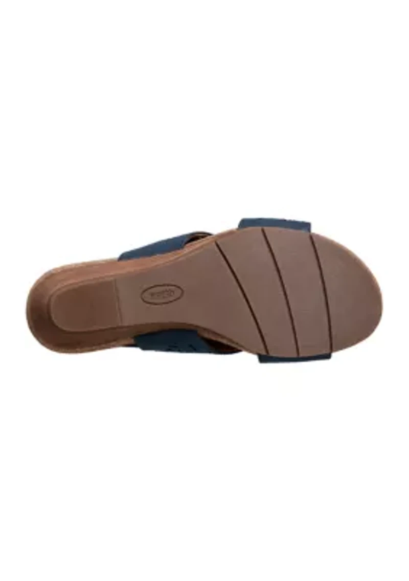 Halin Round Toe Casual Slingback Wedge Sandals