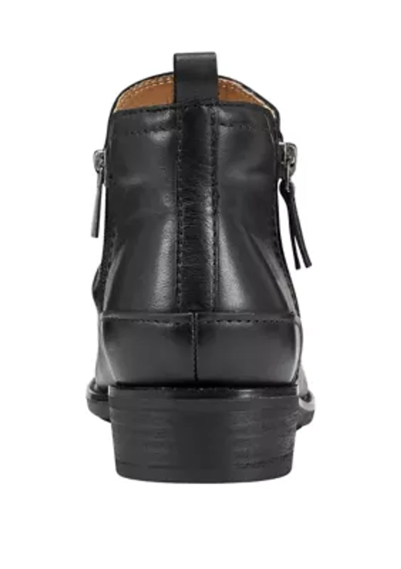 Nadya Round Toe Ruched Casual Booties