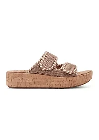 Sprinti Round Toe Slip-on Casual Wedge Sandals
