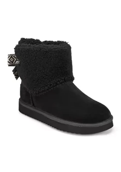 Wing Round Toe Casual Ankle Booties