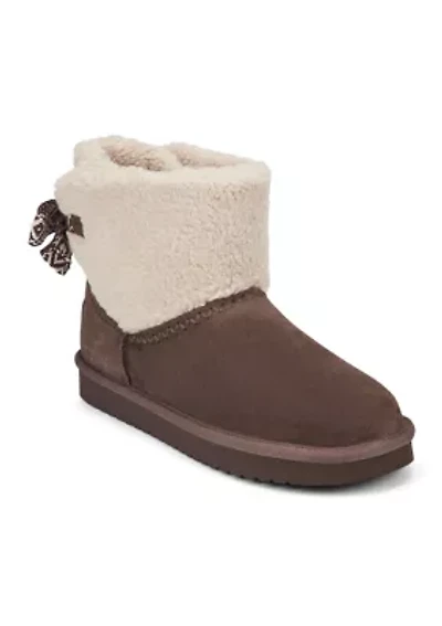 Wing Round Toe Casual Ankle Booties