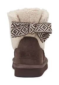 Wing Round Toe Casual Ankle Booties