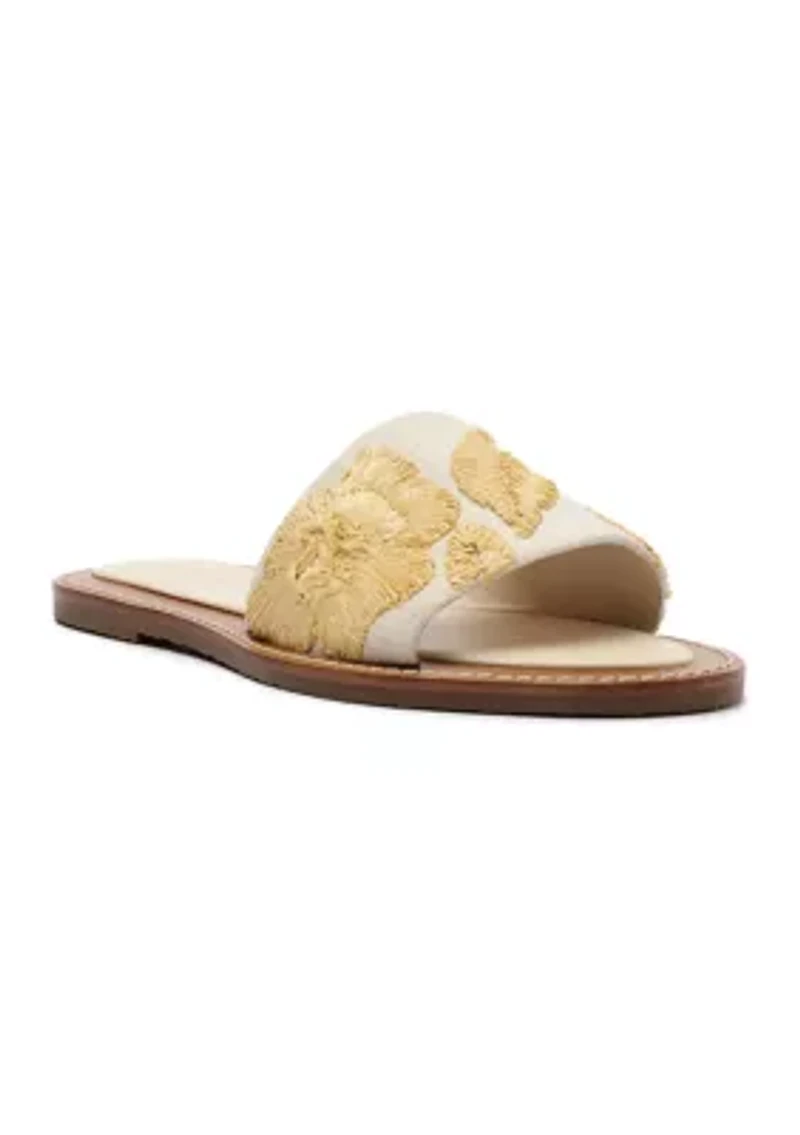 Dana Linen Flat Sandals