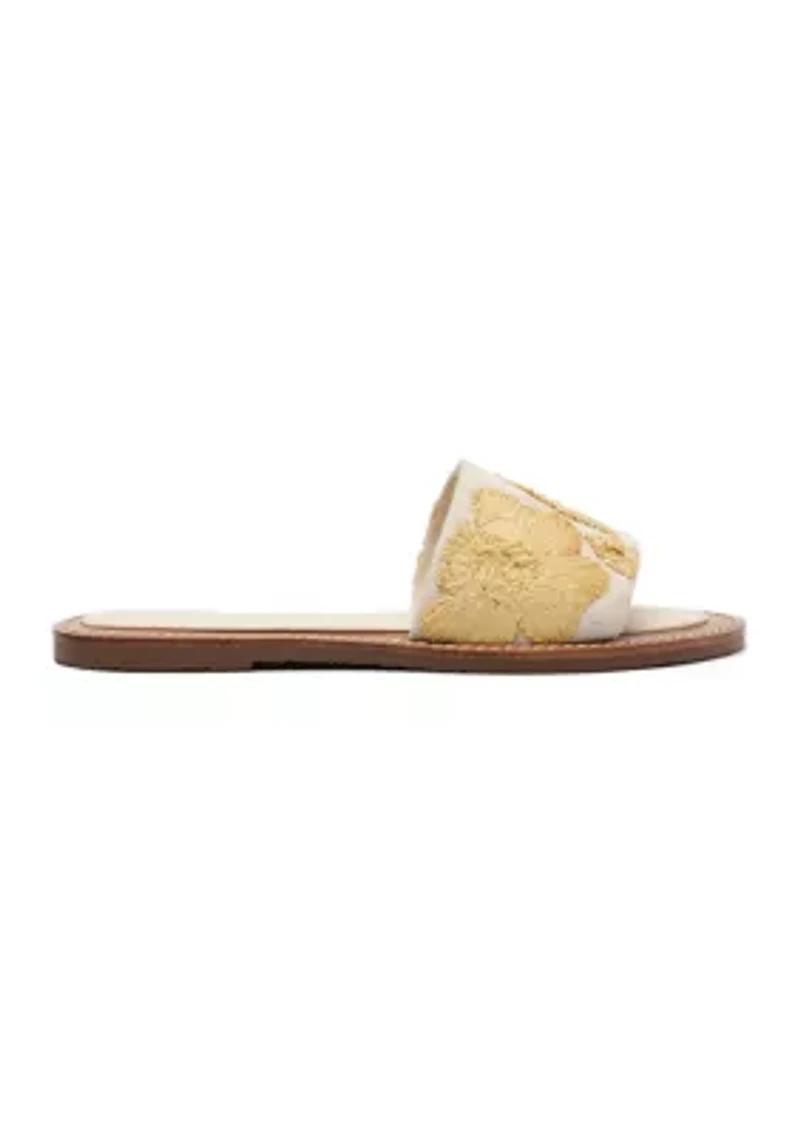 Dana Linen Flat Sandals