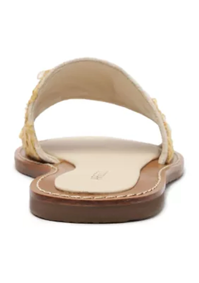 Dana Linen Flat Sandals