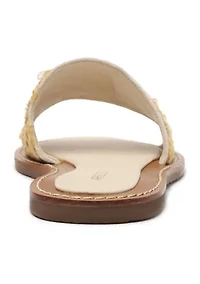 Dana Linen Flat Sandals