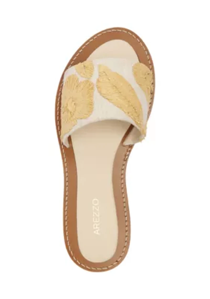 Dana Linen Flat Sandals