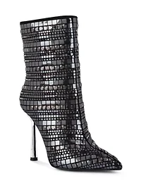 Extravagance Mirror Embellished Stiletto Boots