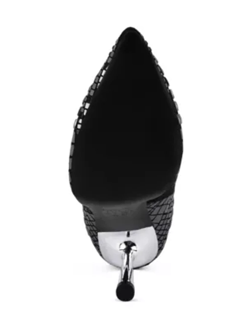 Extravagance Mirror Embellished Stiletto Boots