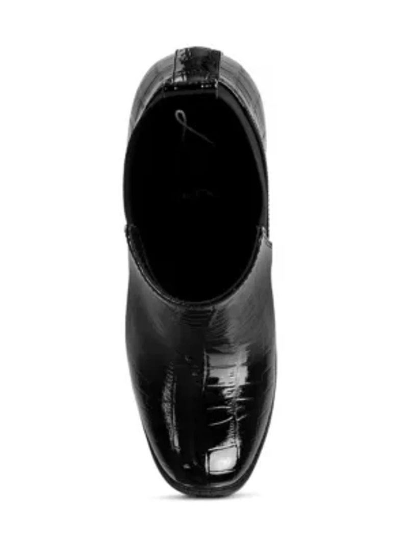 Foxy Faux Leather Croc Chelsea Boots