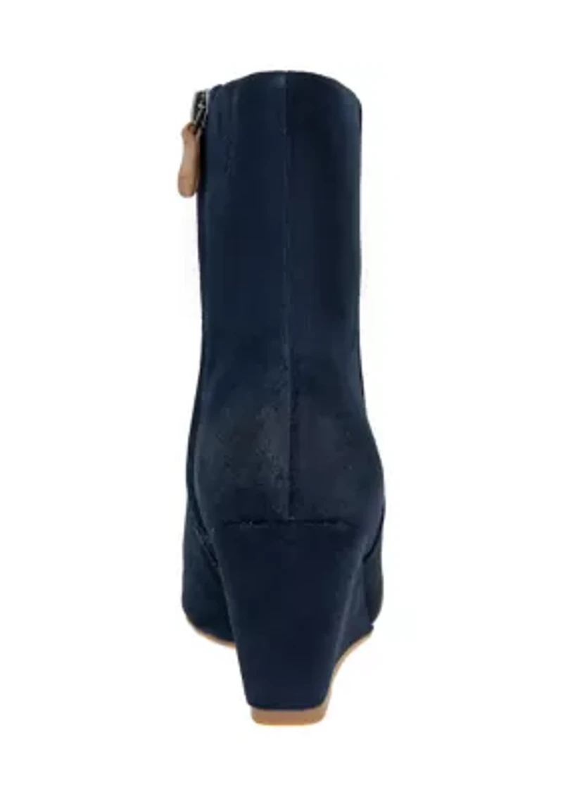 Nash Suede Side Zip Wedge Booties
